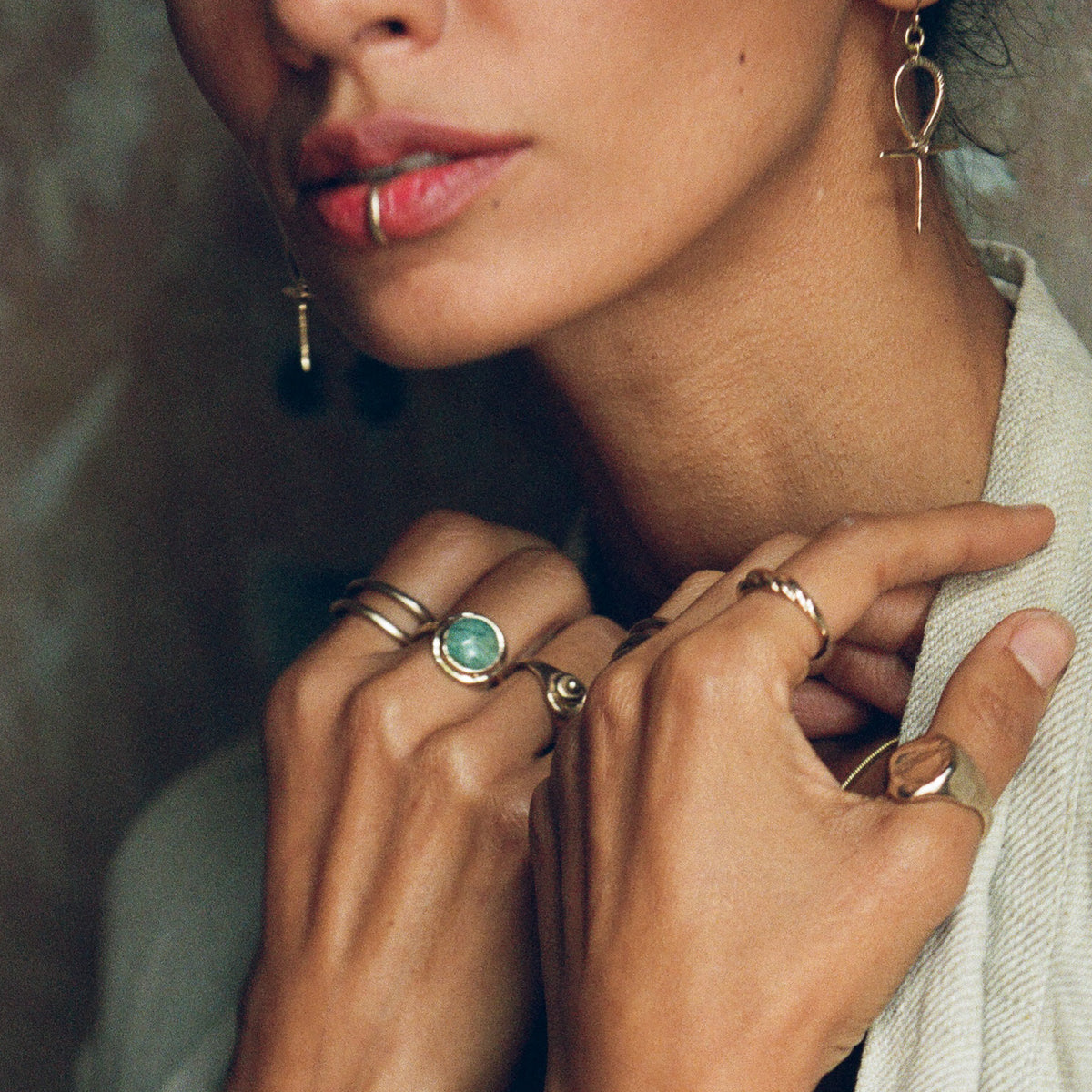 Reverie Jasper Amulet Ring II | Silver