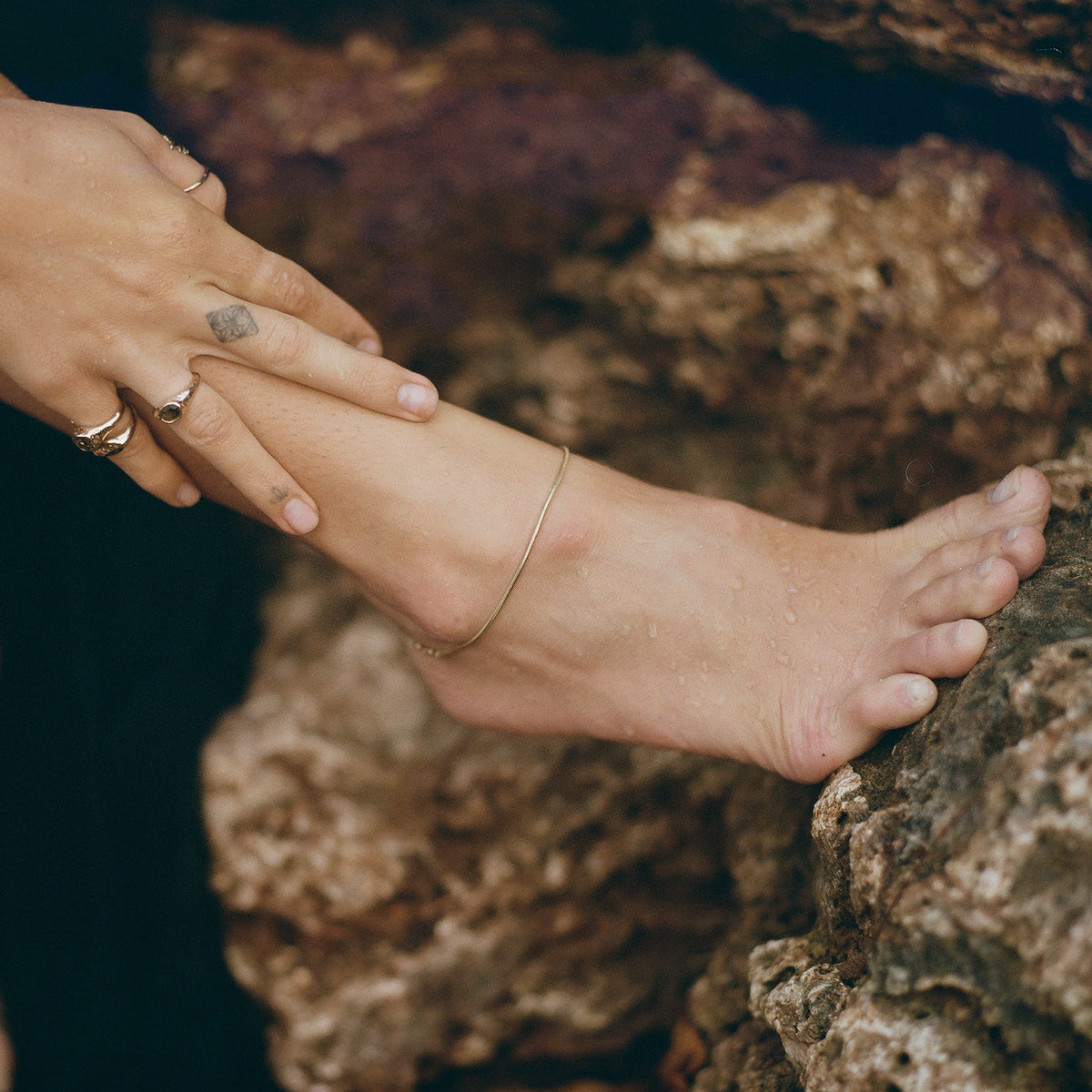 Jera Snake Chain Anklet | Gold