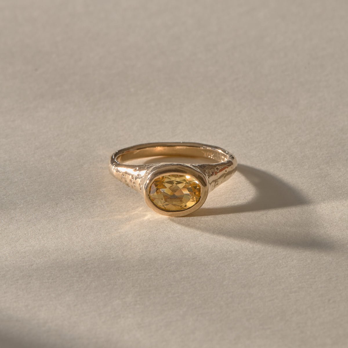 Solara Citrine Signet Ring