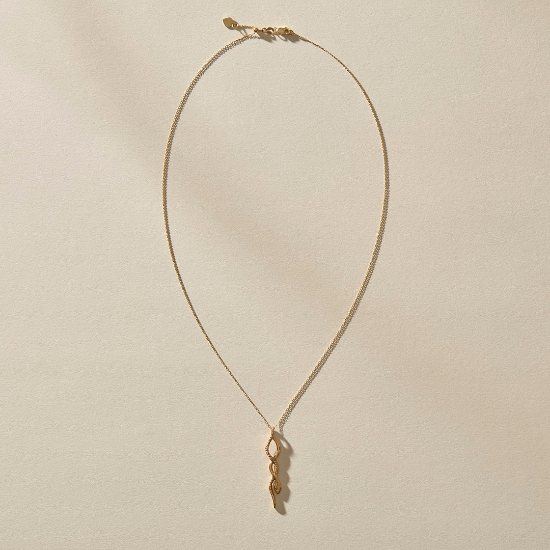 Serpent Mini Charm Necklace | Gold