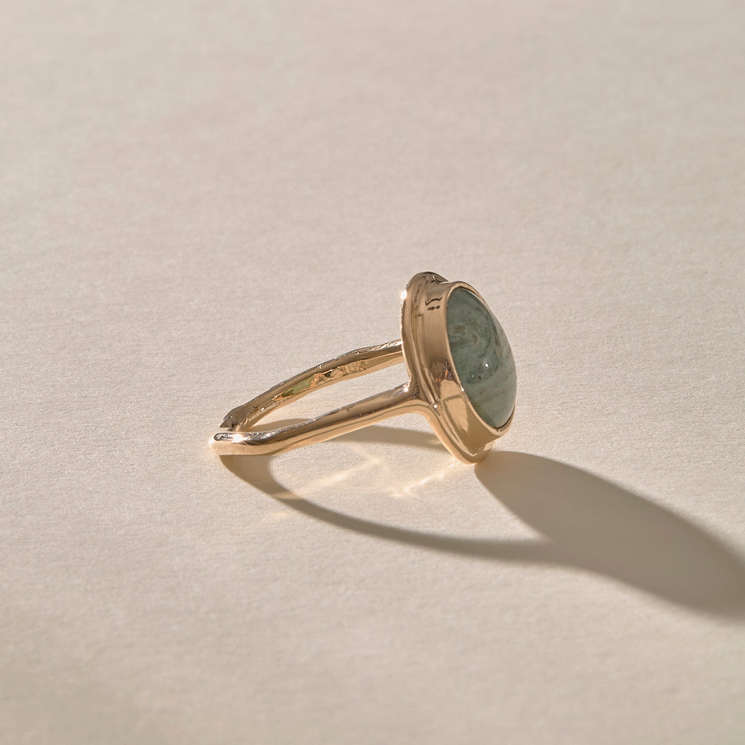 Reverie Jasper Amulet Ring II | Gold