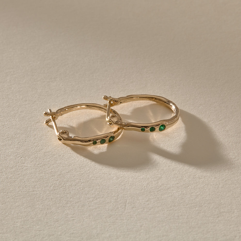 Vida Emerald Hoops