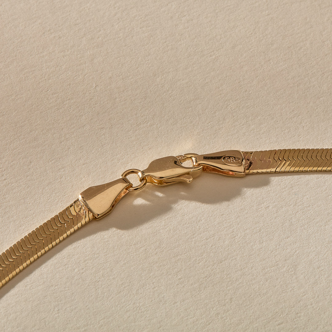 Fehu 4.5mm Herringbone Necklace | Gold