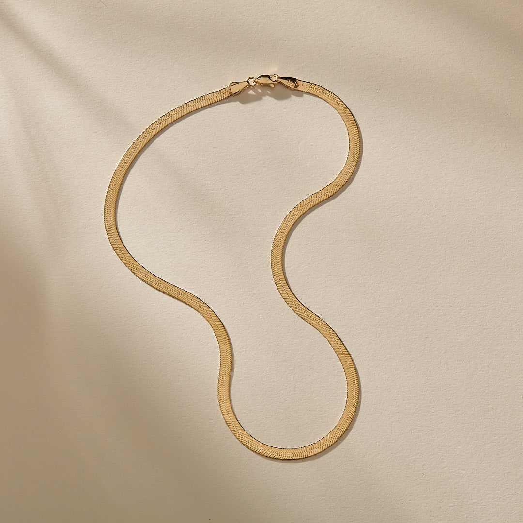 Fehu 4.5mm Herringbone Necklace | Gold