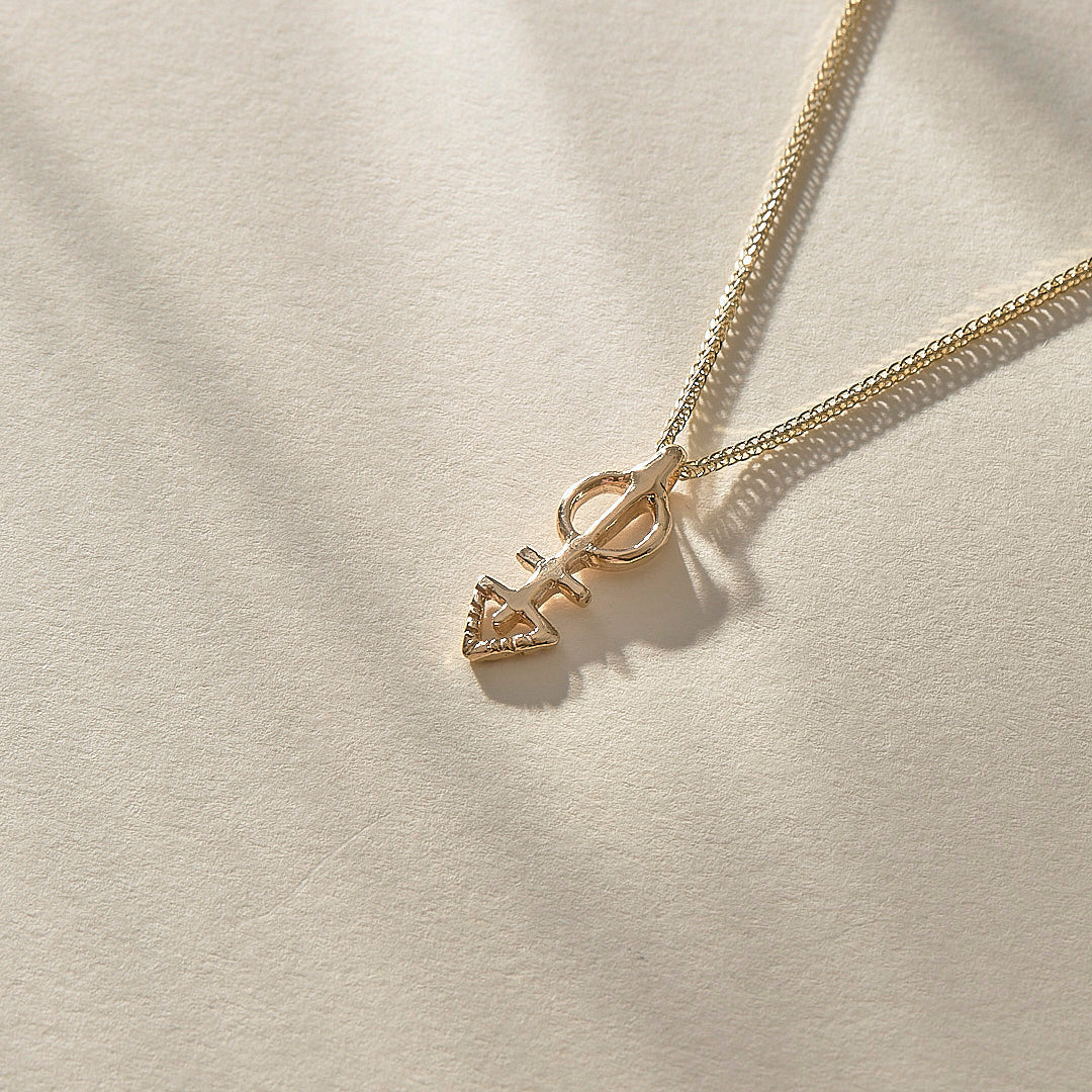 Mini Ma'at Charm Necklace | Bronze