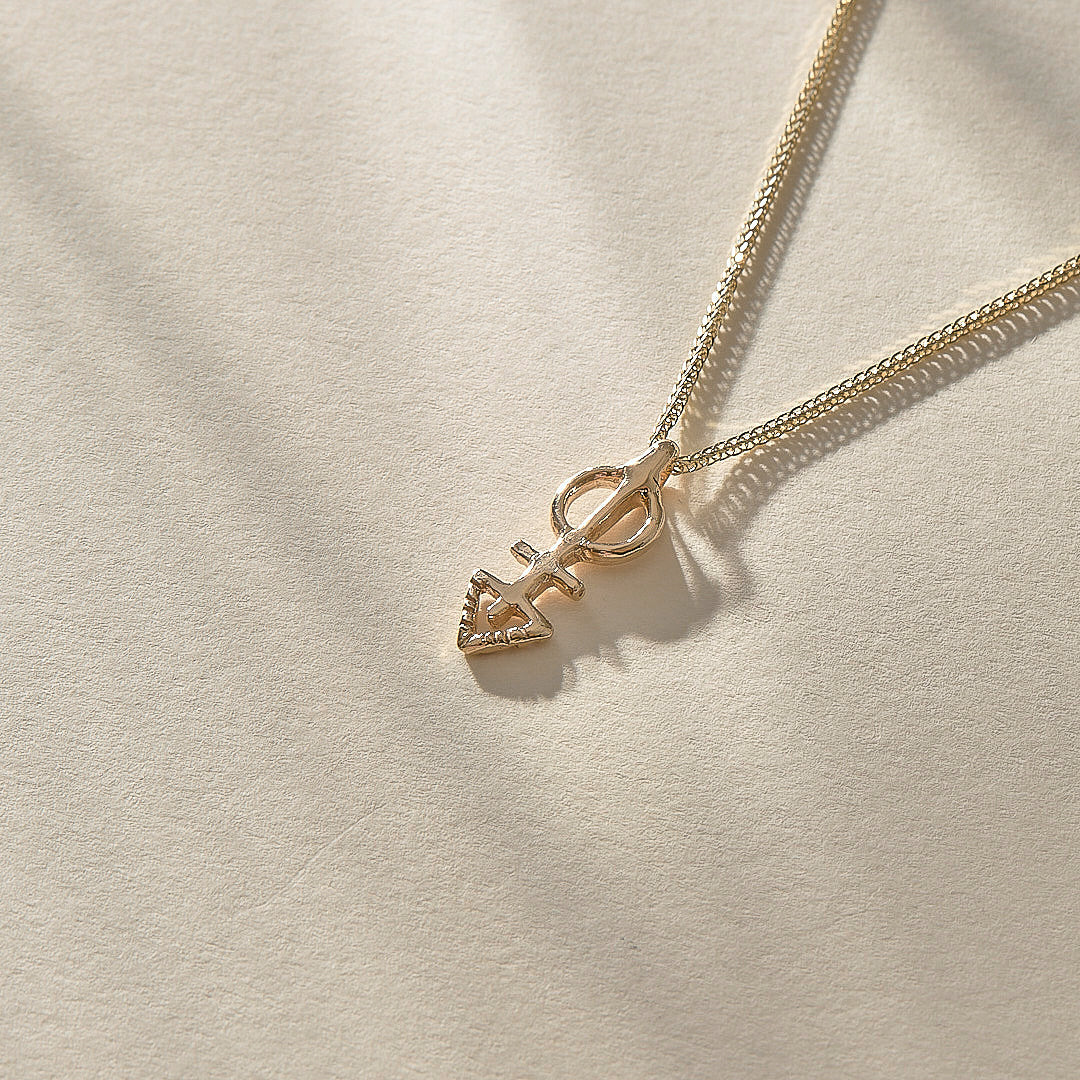 Mini Ma'at Charm Necklace | Gold