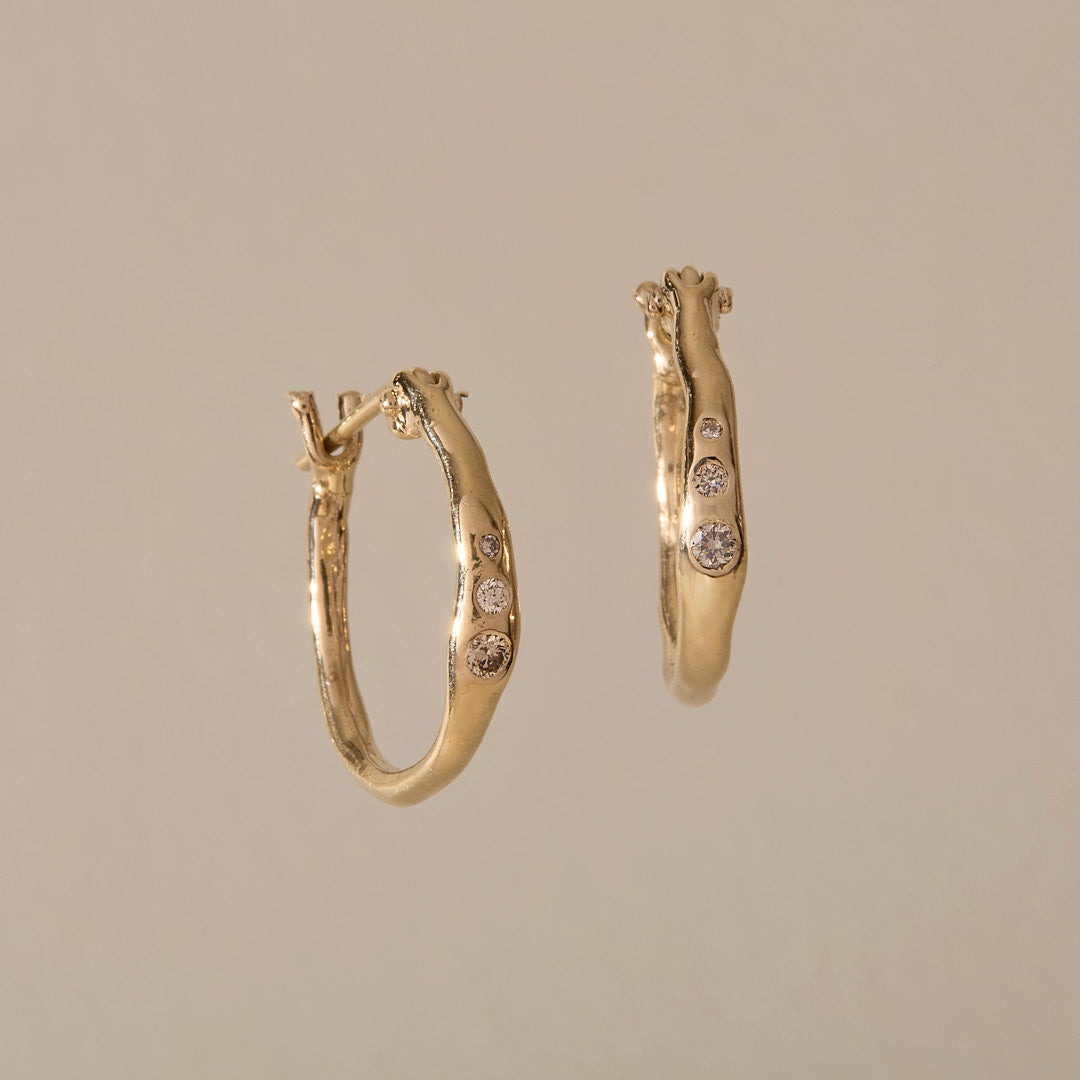 Vida Champagne Diamond Hoops