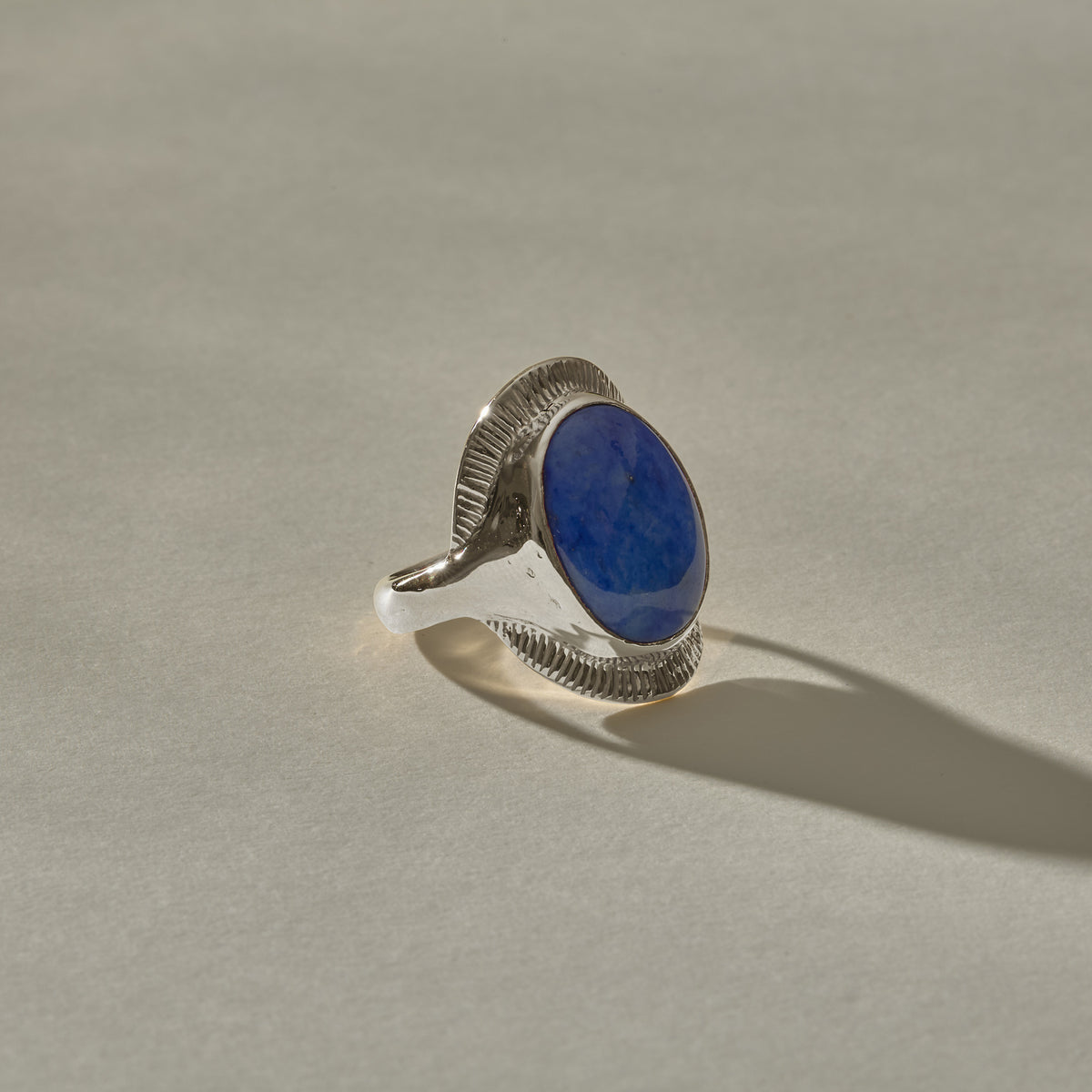 Inanna Lapis Shield Ring | Silver