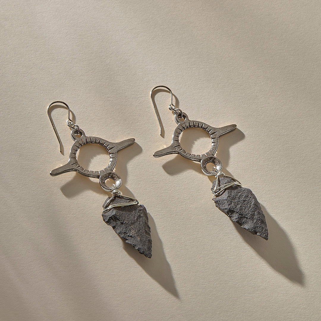 Earth Arrowhead Earrings
