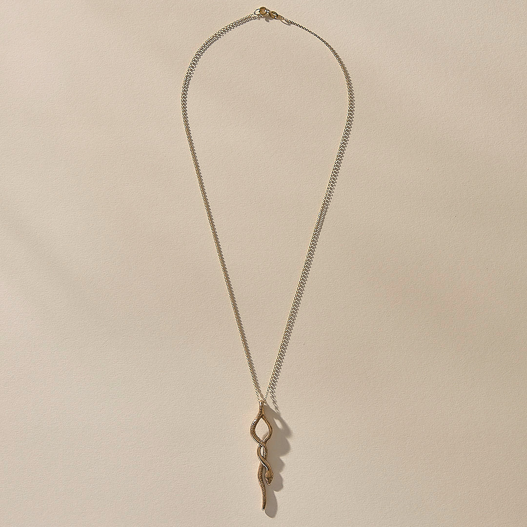 Serpent Amulet Necklace | Bronze