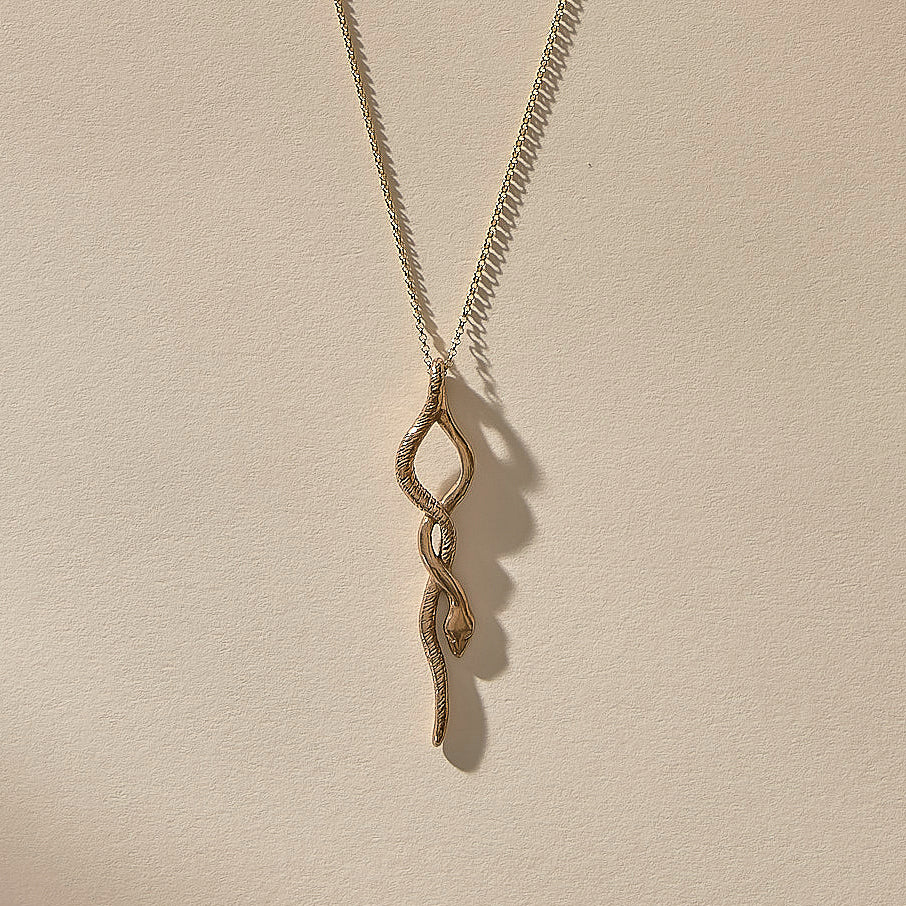Serpent Amulet Necklace | Bronze