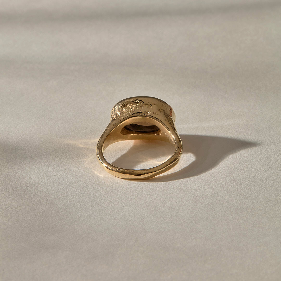 Smoky Quartz Signet Ring | Gold