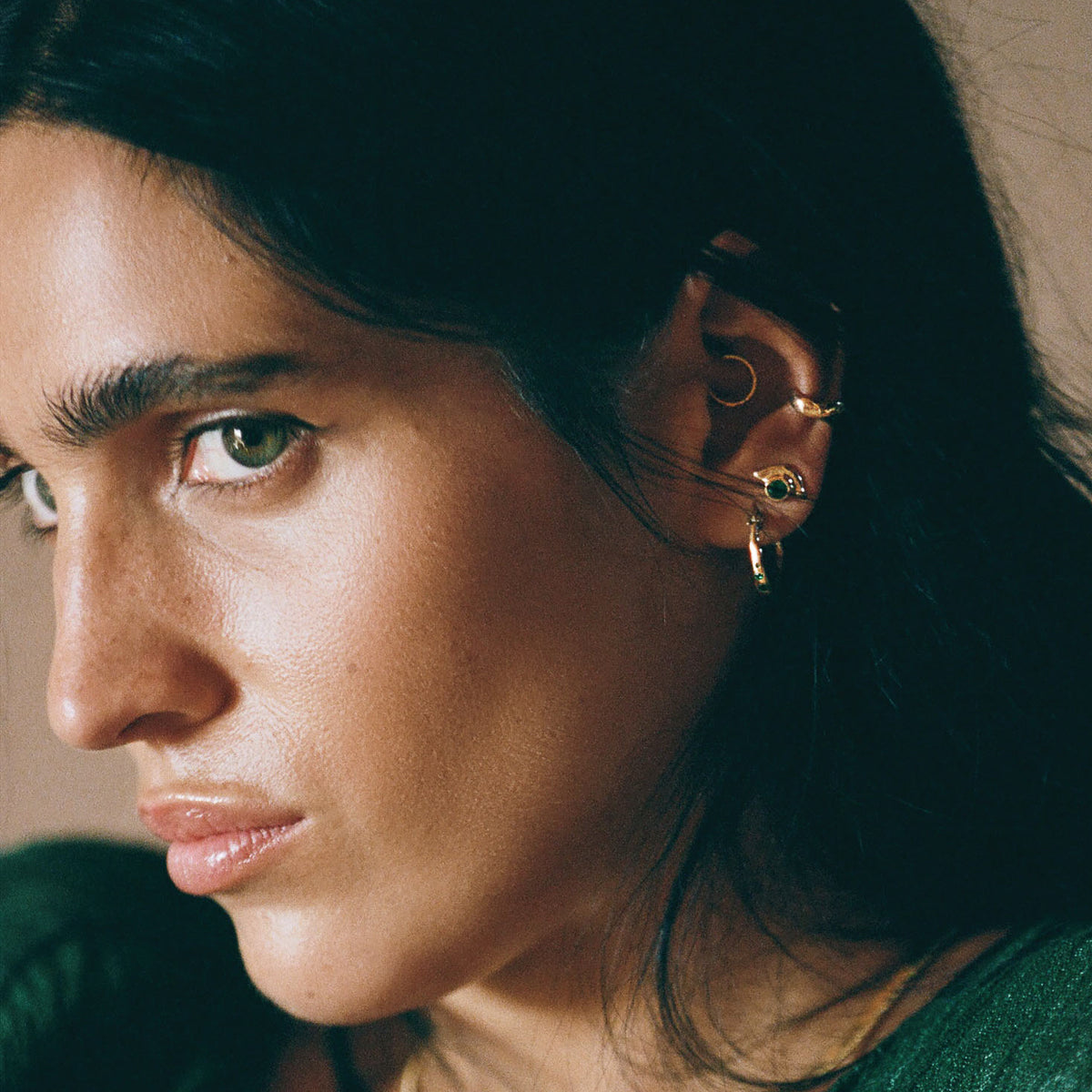 Vida Champagne Diamond Hoops