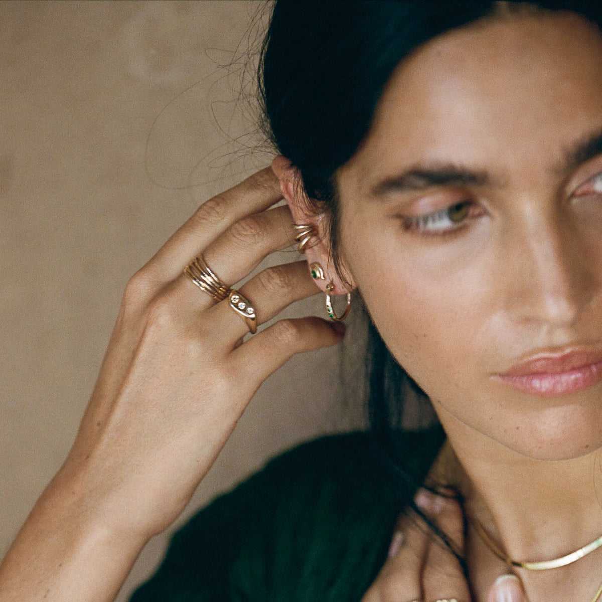 Vida Champagne Diamond Hoops