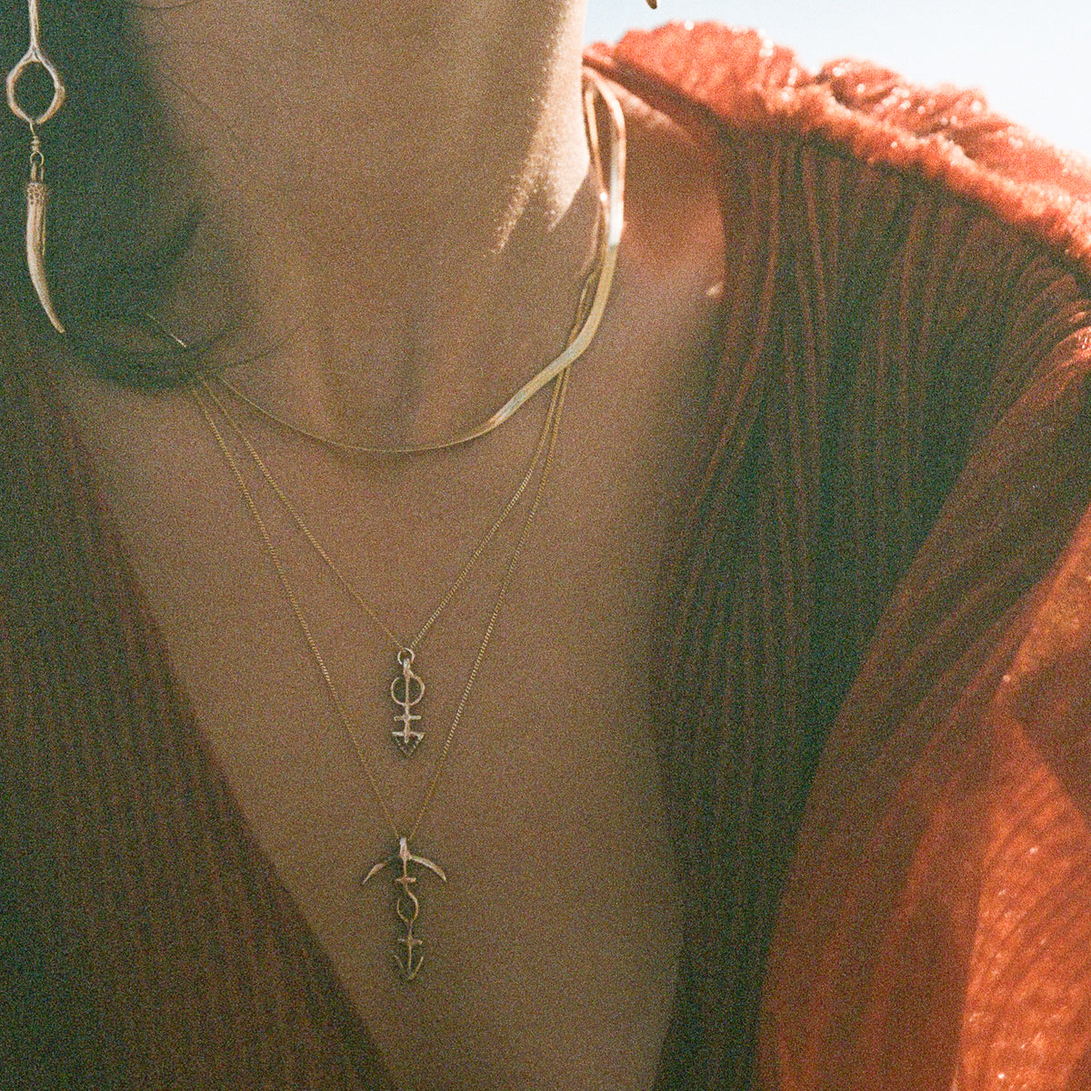 Mini Ma'at Charm Necklace | Gold