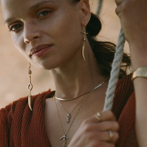 Gathering the Bones Earrings | Gold
