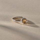 Solara Citrine Signet Ring | Silver