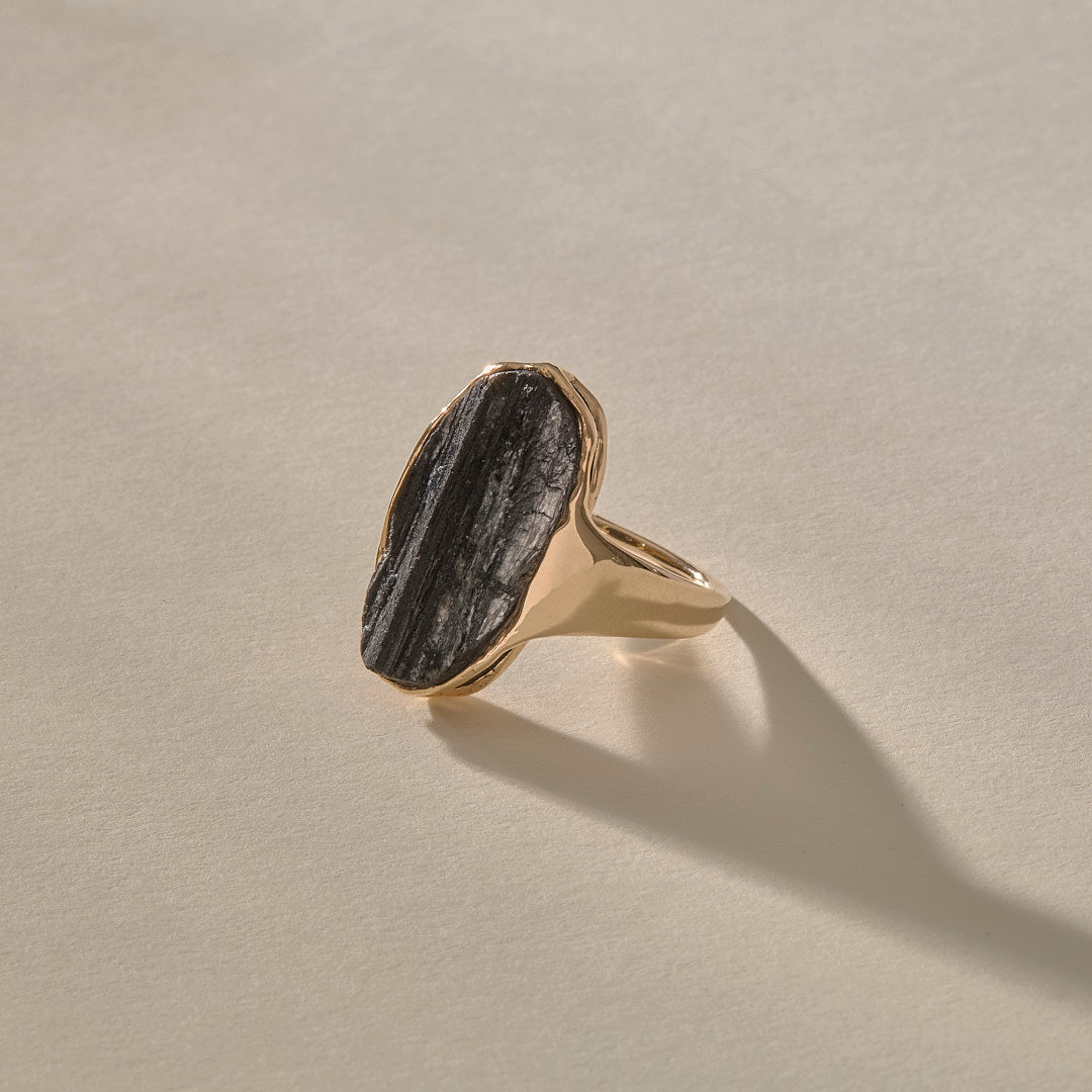 One Of A Kind | The Black Tourmaline Amulet Ring XIV