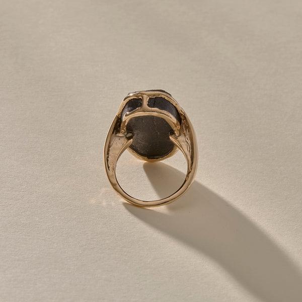 One Of A Kind | Black Tourmaline Amulet Ring XV
