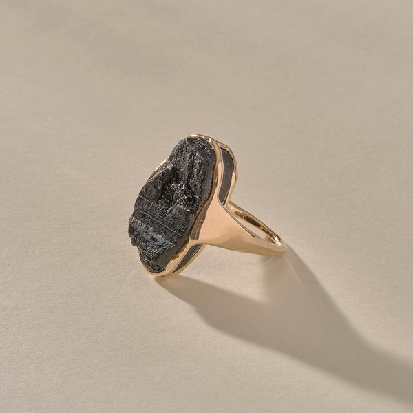 One Of A Kind | Black Tourmaline Amulet Ring XV