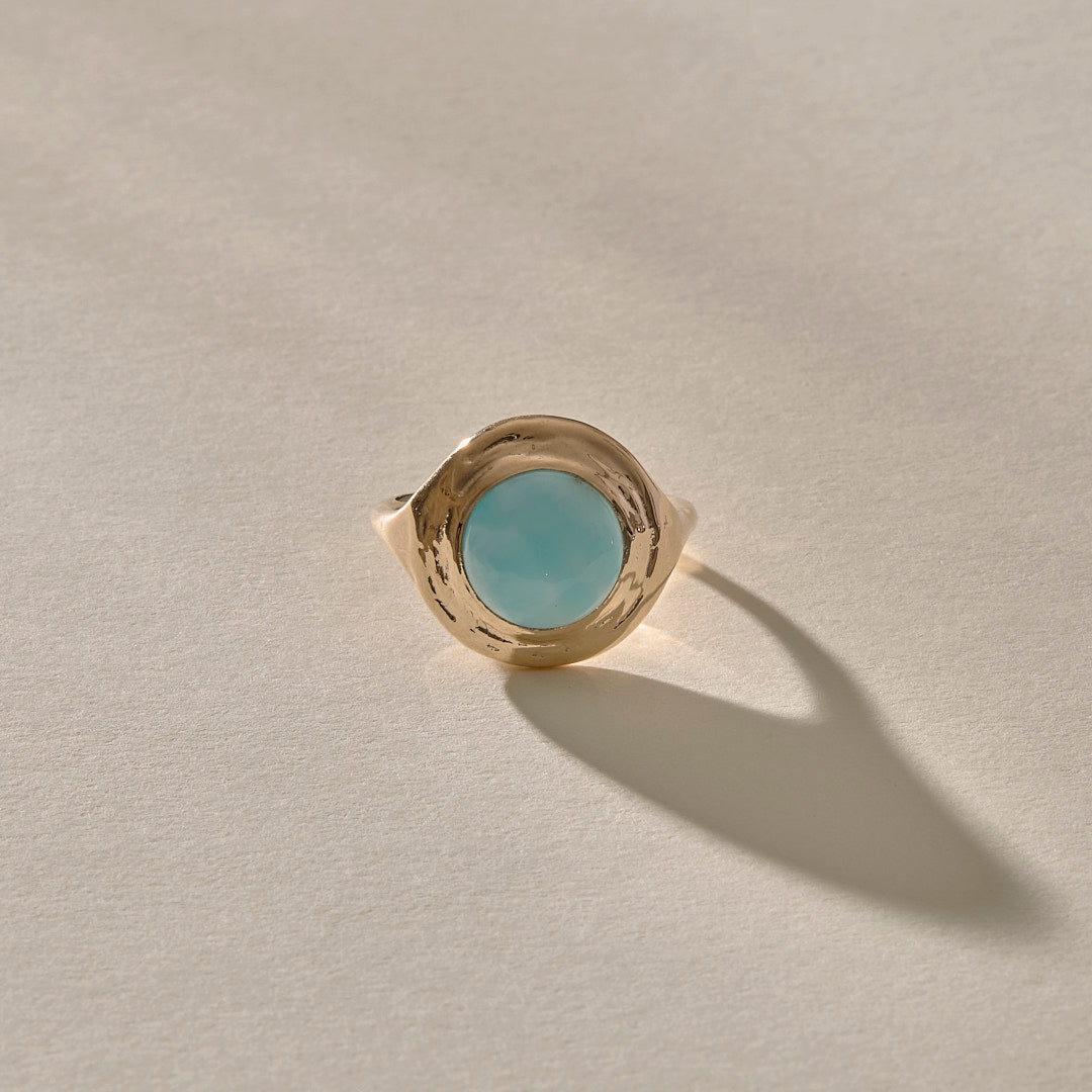 Elysian Larimar Ring | Gold