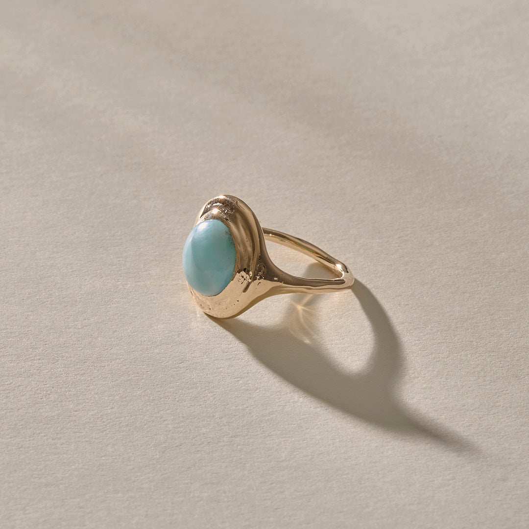 Elysian Larimar Ring | Gold