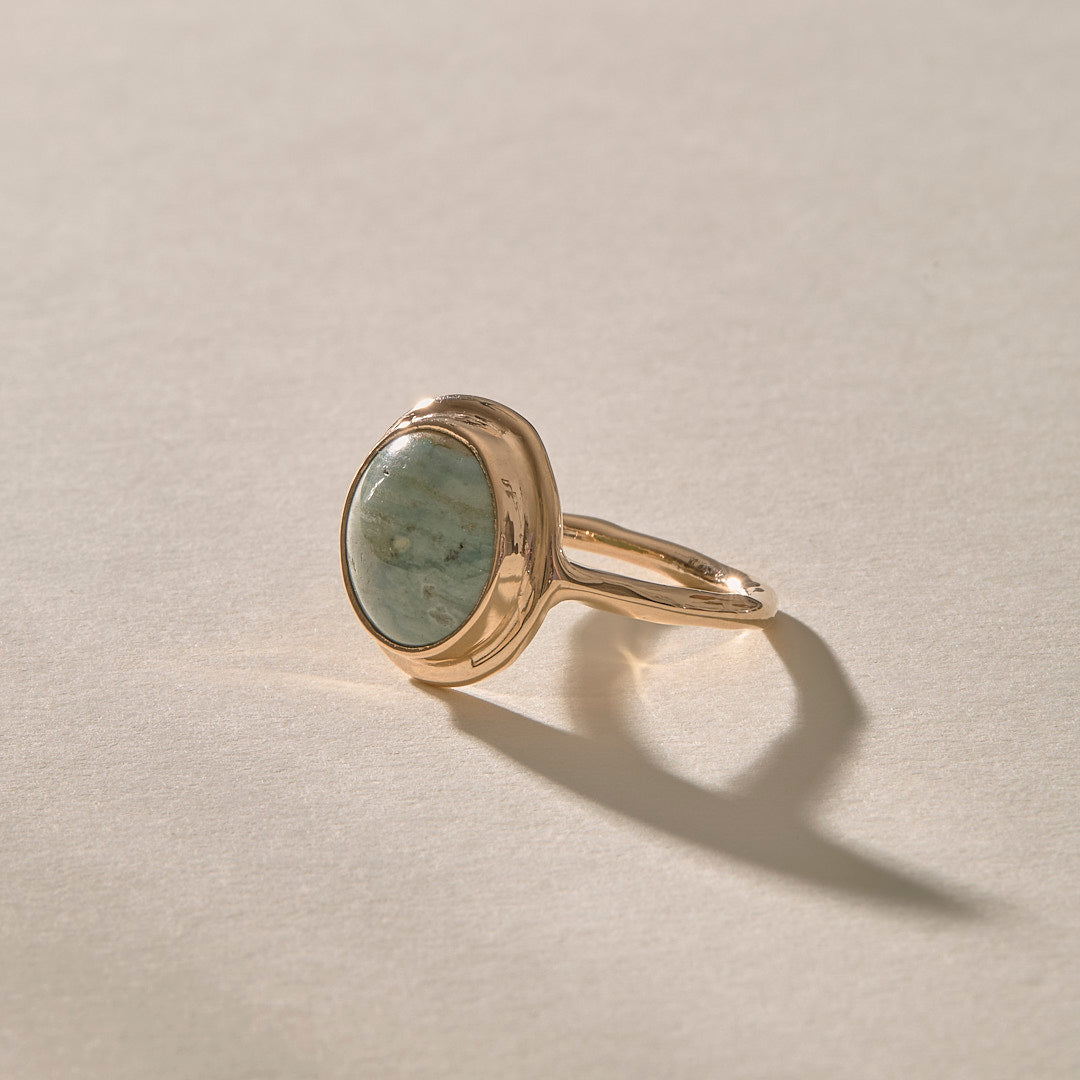 Reverie Jasper Amulet Ring II | Gold