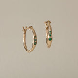 Vida Emerald Hoops | Gold