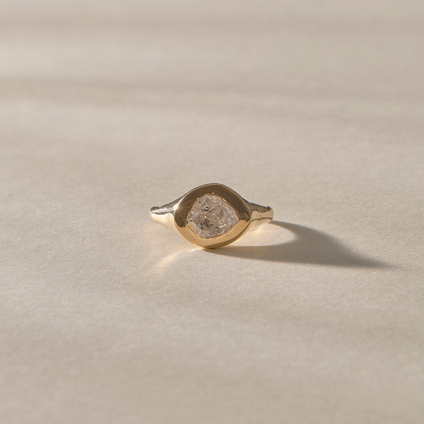 One Of A Kind | Rough Polished Diamond Signet #2