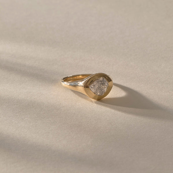 One Of A Kind | Rough Polished Diamond Signet #2