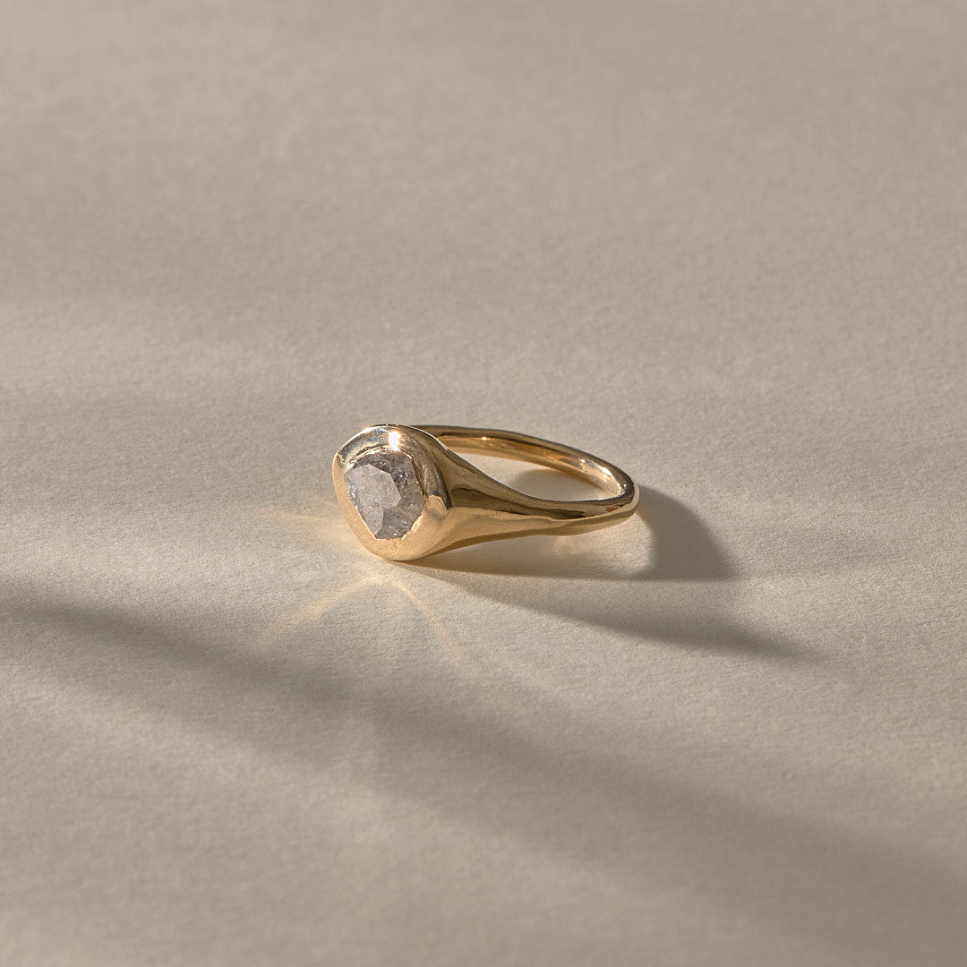 One Of A Kind | Rough Polished Diamond Signet #2