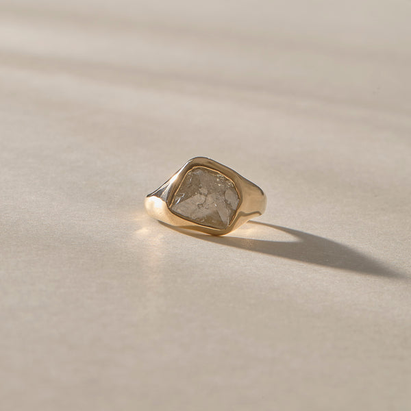 One Of A Kind | Rough Polished Diamond Signet #1
