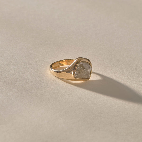 One Of A Kind | Rough Polished Diamond Signet #1