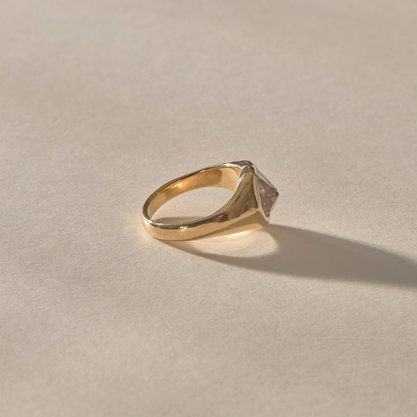 One Of A Kind | Rough Polished Diamond Signet #1