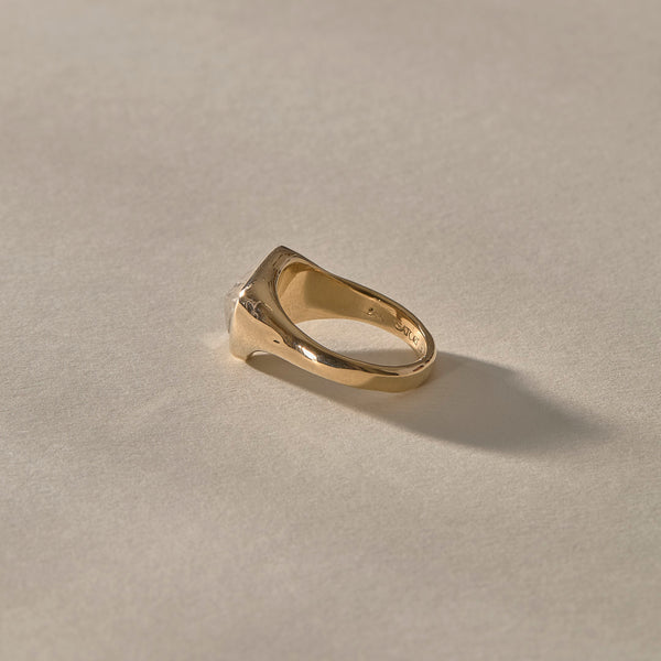 One Of A Kind | Rough Polished Diamond Signet #1