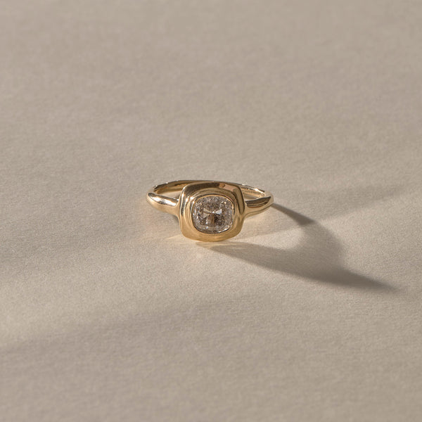 One Of A Kind | Cushion Cut Salt & Pepper Canadian Diamond Ring