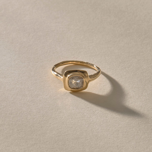 One Of A Kind | Cushion Cut Salt & Pepper Canadian Diamond Ring
