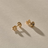 Temple Black Diamond Studs | Gold