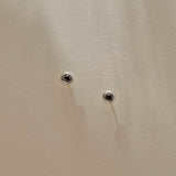 Temple Black Diamond Studs | Silver