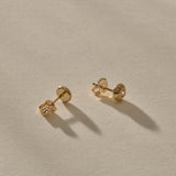 Temple Champagne Diamond Studs | Gold