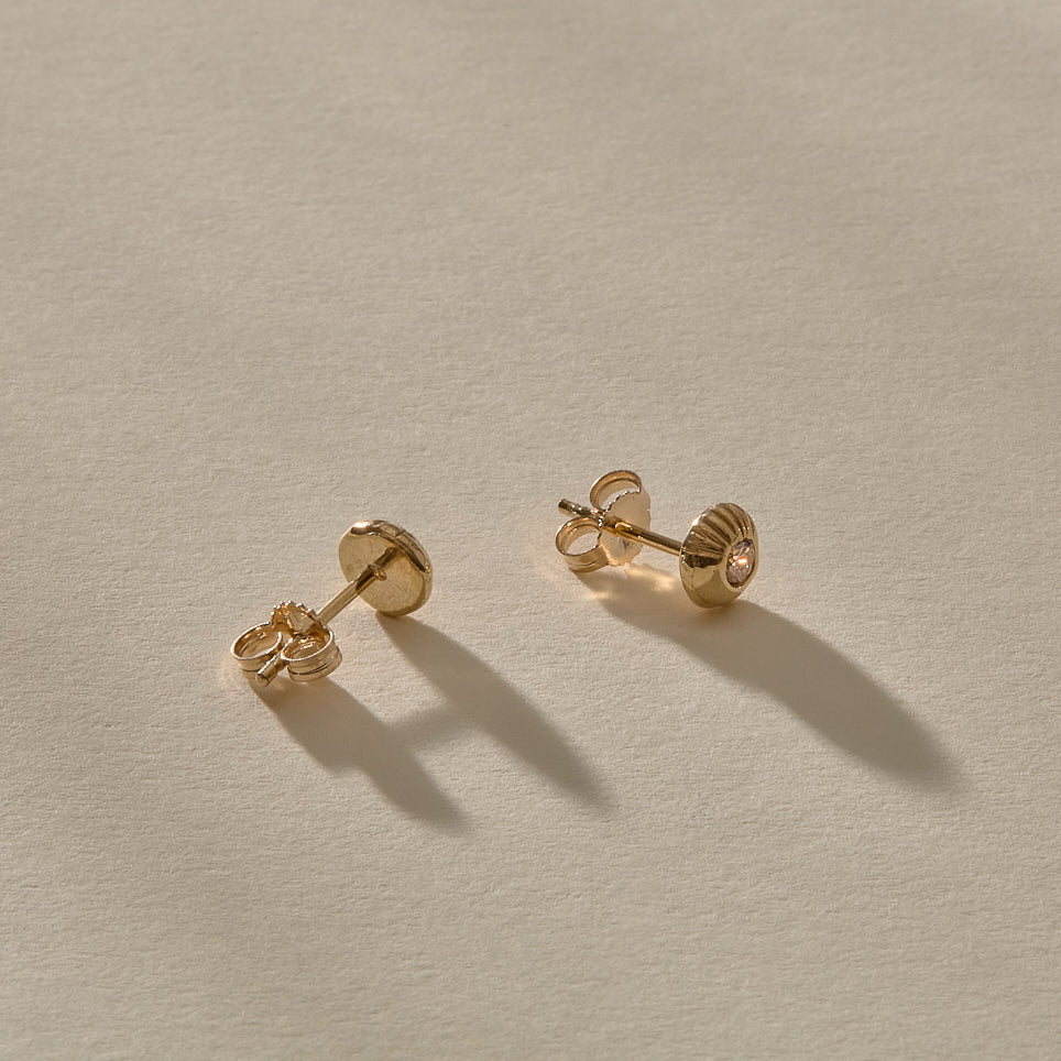 Temple Champagne Diamond Studs