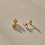 Temple Champagne Diamond Studs | Gold