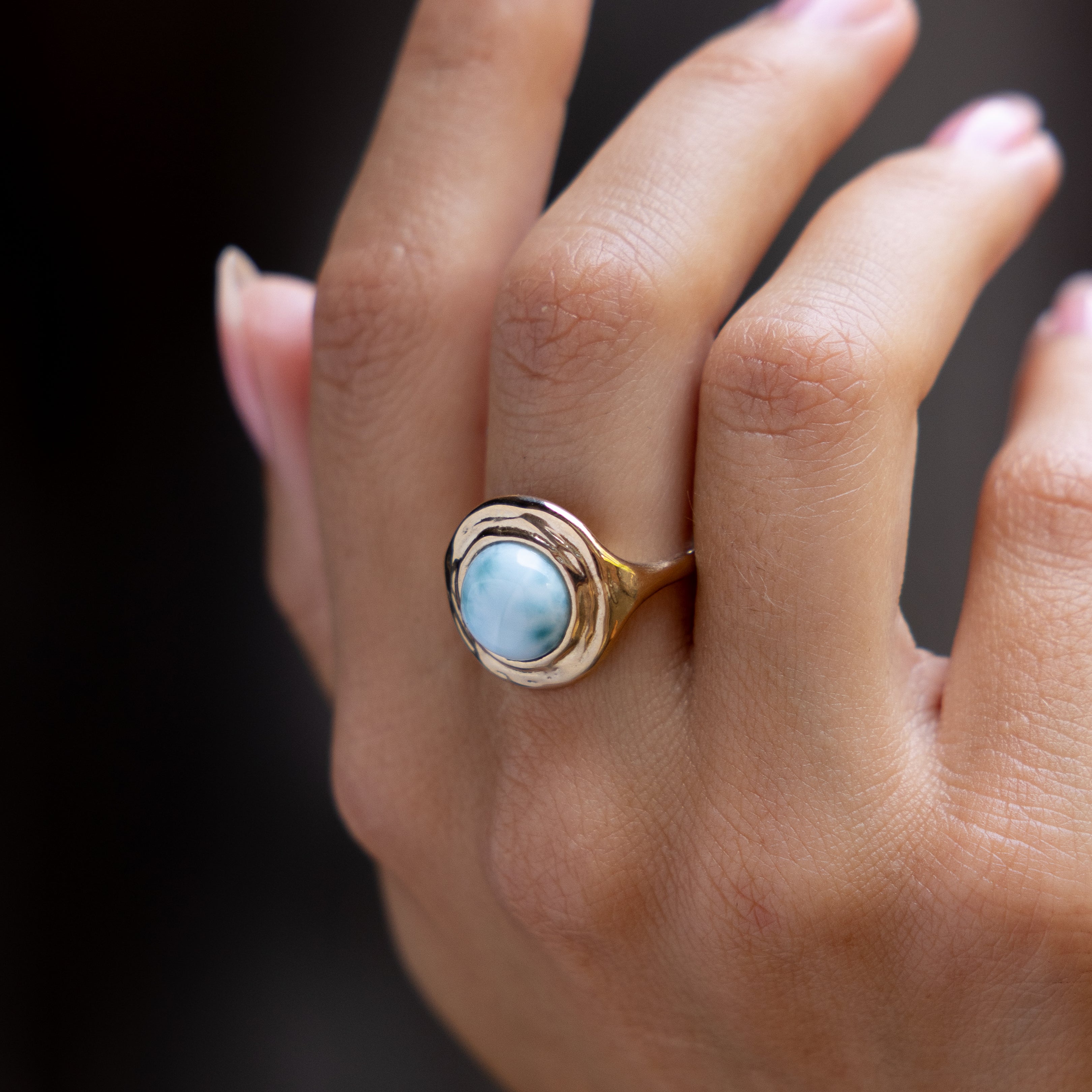 Elysian Larimar Ring | Gold