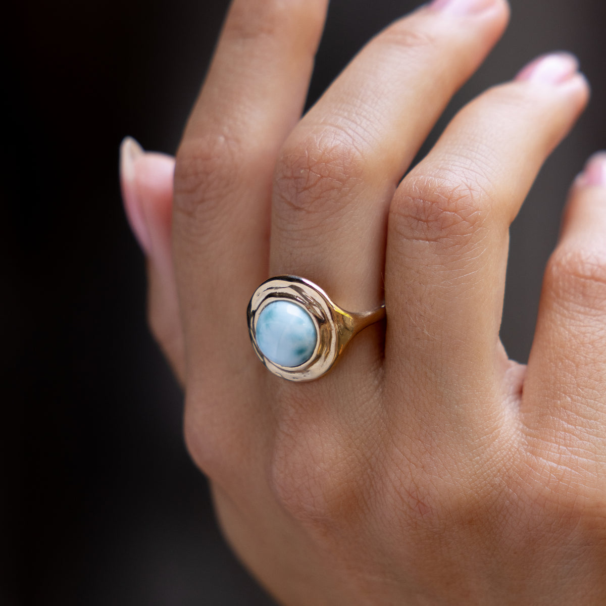 Elysian Larimar Ring | Silver