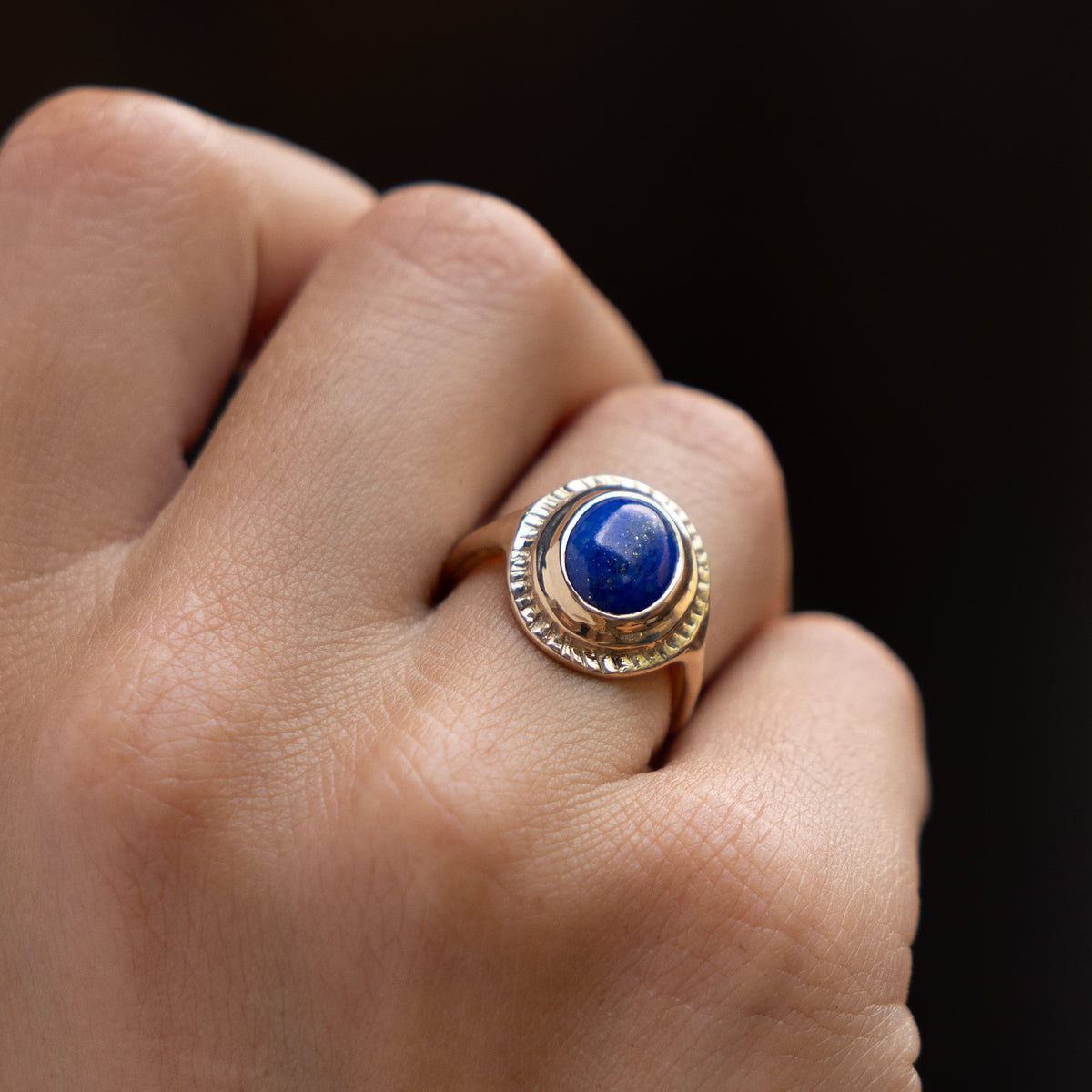 Cleo Lapis Amulet Ring | Gold
