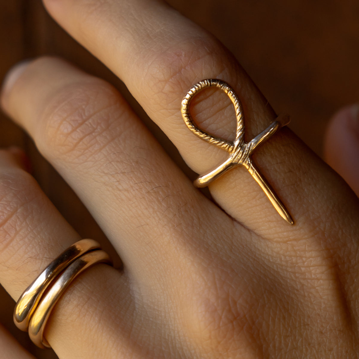 Gold Ankh Ring