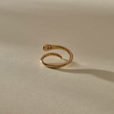 Stoned Serpent Smokey Quartz Ring | Gold