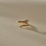 Stoned Serpent Smokey Quartz Ring | Gold