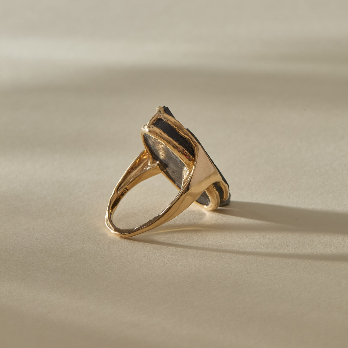 Black Tourmaline Amulet Ring XVI | OOAK