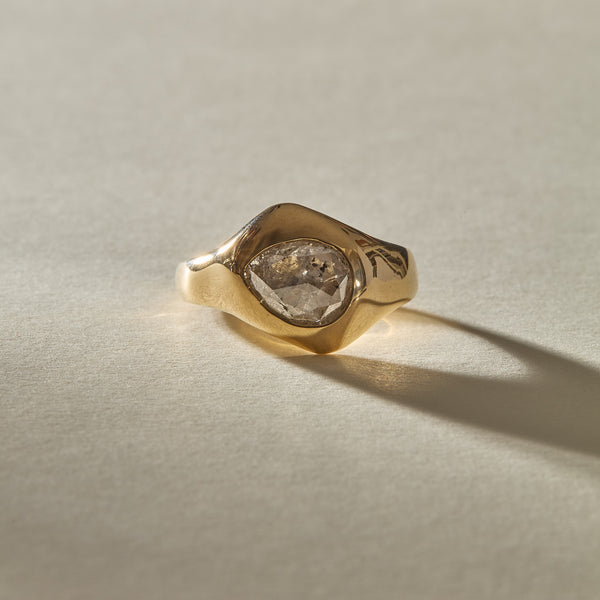 Éclat Rosecut Salt & Pepper Diamond Ring | OOAK